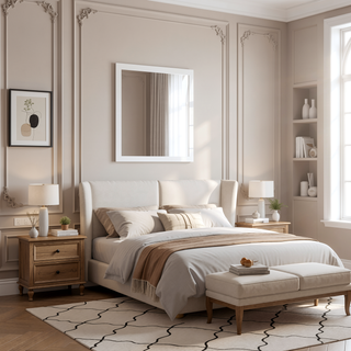Sunvega Dark Brown Tufted Polyurethane Upholstered King Size Bed Frame