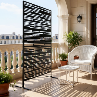 Sunvega 6 Panel Folding Privacy Screen with Removable Shelves and Hinged Design