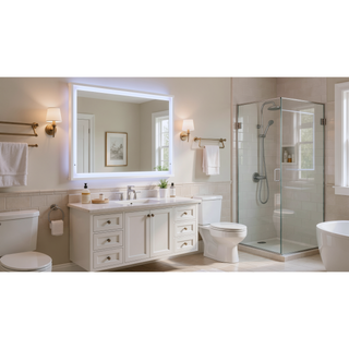 Sunvega Lacquer Frame Mirror with Integrated LED Lighting for Modern Decor