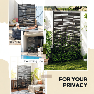 Sunvega 6 Panel Folding Privacy Screen with Removable Shelves and Hinged Design