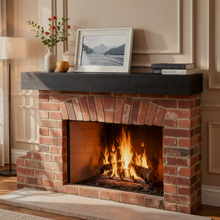 Sunvega Fir Wood Wall Mounted Fireplace Mantel Shelf with Flat Surface for Home Decor