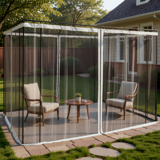 Sunvega 10x10 Gazebo Mesh Netting Screen Replacement with Zippers for Patio Porch