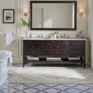 Sunvega Soft Fade Resistant Non Skid Bath Rug with High Low Stripe Design