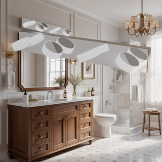 Sunvega Dimmable 5-Light LED Vanity Fixture with 360° Rotatable Design for Bathroom