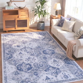 Sunvega 8x10 Machine Washable Non-Skid Low-Pile Rug for Living Room Bedroom