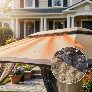 Sunvega Outdoor Gazebo Canopy Shelter with Vented Roof and Protective Netting
