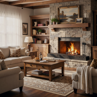Sunvega Fir Wood Wall Mounted Fireplace Mantel Shelf with Flat Surface for Home Decor