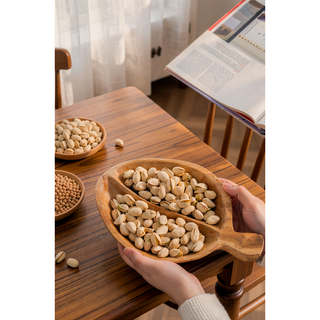 Sunvega 12x4 Inch Mango Wood Round Decorative Bowl with Natural Knots