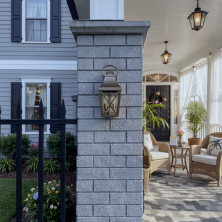 Sunvega Traditional Matte Black Outdoor Wall Sconce with Clear Glass Shade for Front Door