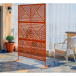 Sunvega 6 Panel Folding Privacy Screen with Removable Shelves and Hinged Design