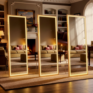 Sunvega Super Bright Dimmable LED Full Length Mirror with Shatterproof HD Glass