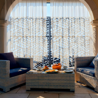 Sunvega Freestanding Metal Privacy Screen 76" H x 48" W for Indoor Outdoor Use