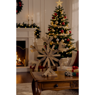 Sunvega Weathered Finish Iron Snowflake Hanging Ball Ornaments for Holiday Decor