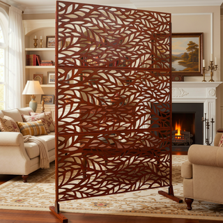 Sunvega Freestanding Metal Privacy Screen 76" H x 48" W for Indoor Outdoor Use