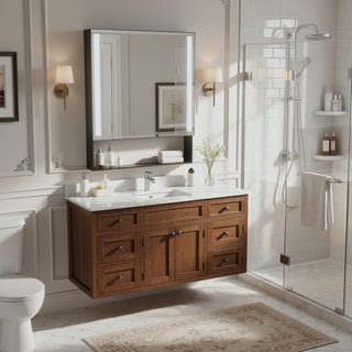 Sunvega Wall Mounted Medicine Cabinet with Mirror and Adjustable Storage Shelves