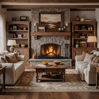Sunvega Fir Wood Wall Mounted Fireplace Mantel Shelf with Flat Surface for Home Decor