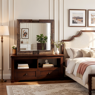 Sunvega Andria Reclaimed Oak Dresser with Six Spacious Drawers and Metal Hardware