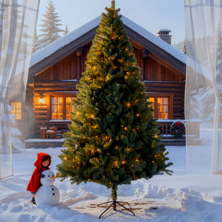 Sunvega 9FT Pre-Lit Artificial Christmas Tree with 500 LED Lights and 2580 Branch Tips