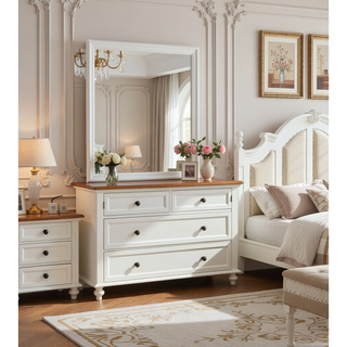 Sunvega Silver Champagne Nightstand with Two Spacious Drawers for Bedroom