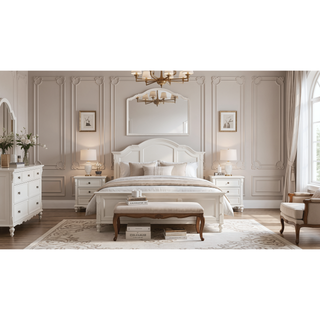 Sunvega Elegant Shaped Mirror with Cement Finish and Durable Mindi Veneer Frame