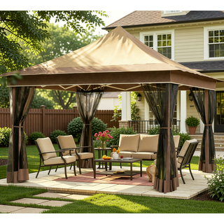 Sunvega Pop Up Gazebo with Adjustable Height Mesh Netting and Carry Bag