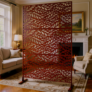 Sunvega Freestanding Metal Privacy Screen 76" H x 48" W for Indoor Outdoor Use