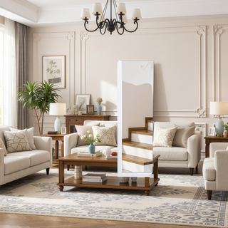 Sunvega Full Length Freestanding or Wall Mounted Dress Mirror with Solid Construction