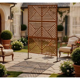 Sunvega 6 Panel Folding Privacy Screen with Removable Shelves and Hinged Design