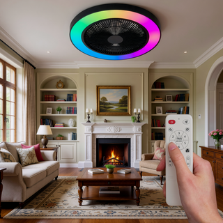 Sunvega 23-inch Smart Ceiling Fan Light with RGB LED Dimmable Color-Changing for Living Room