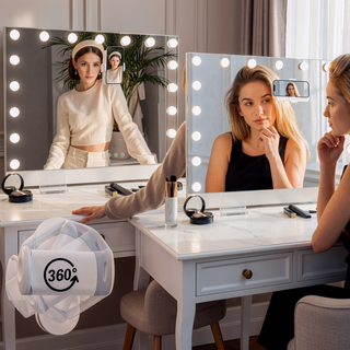 Sunvega 31.5"x22.8" Ultra-Thin Hollywood Vanity Mirror with 18 LED Lights and Remote Control
