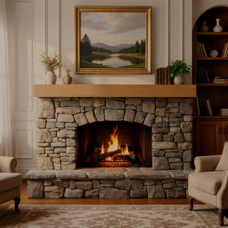 Sunvega Fir Wood Wall Mounted Fireplace Mantel Shelf with Flat Surface for Home Decor
