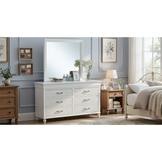 Sunvega Silver Champagne Nightstand with Two Spacious Drawers for Bedroom