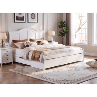 Sunvega Twin Size Bed with 2 Drawers and Wheels for Spacious Storage