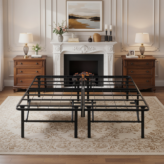 Sunvega Heavy Duty Steel Slat King Size Metal Platform Folding Bed Frame