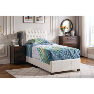 Sunvega Modern White Twin Bed with Sleek Finish for Contemporary Bedroom