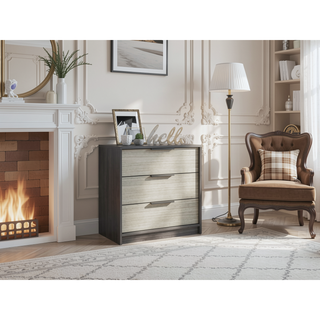 Sunvega Kaia 3 Drawer Dresser with Open Display Top and Large Storage