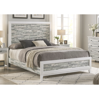 Sunvega Modern Contemporary Style King Panel Bed with Tall Headboard and Footboard