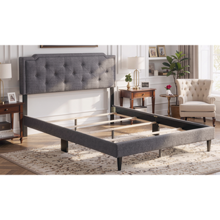 Sunvega Stylish Casual Gray Queen Bed Frame with Durable Support