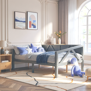 Sunvega Gray Full Size Daybed with Storage Space and Elegant Modern Design