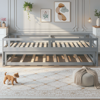 Sunvega Extending Daybed with Trundle for Spontaneous Guests from Twin to King Size