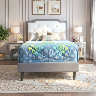 Sunvega Twin Bed Frame in Crisp White for Compact Living Areas