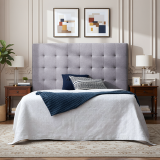 Sunvega Classic Geometric Square Tufted Headboard with Adjustable Height for Queen Bed