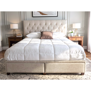 Sunvega Queen Upholstered Storage Bed with Drawers and Polyester Fabric