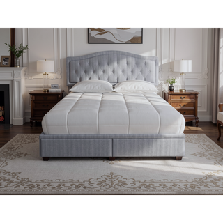 Sunvega King Upholstered Storage Bed with 2 Drawers and Polyester Fabric