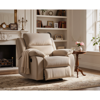 Sunvega Reclining Transitional Chair with Lumbar Support and Stainless Steel Base