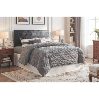 Sunvega Pink Faux Leather Tufted Panel Headboard with Adjustable Height