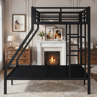 Sunvega Twin XL over Queen Metal Bunk Bed with Noise Reduction for Teens and Adults
