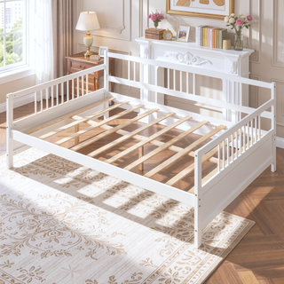 Sunvega Full Size Daybed with Support Legs and Additional Storage Space in White