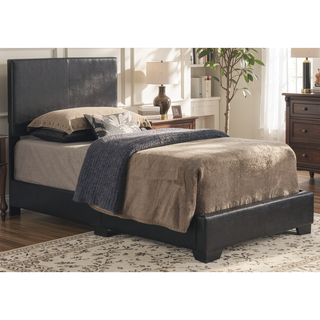 Sunvega Sleek Black Full Bed Frame with Chic Finish for Casual Elegance