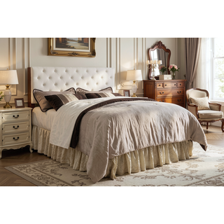 Sunvega Pink Faux Leather Tufted Panel Headboard with Adjustable Height